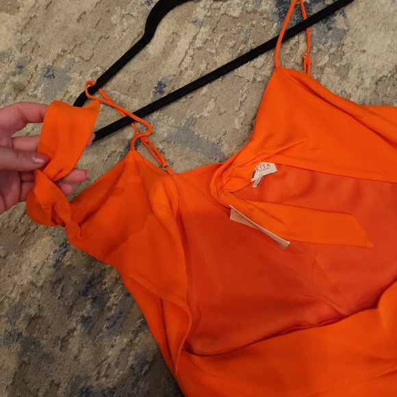 NWT Lita By Ciara Orange Cutout Flare Jumpsuit Viscose women's size XXL - Picture 6 of 14